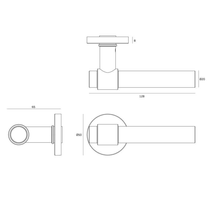 Manilla vanguardista STOUT de aluminio en acabado negro para puertas