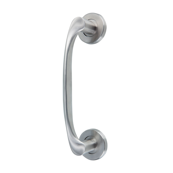 Stainless steel wave handle with round rosette model 134 for doors 