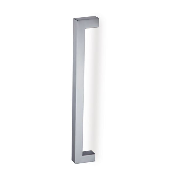 Square stainless steel handle for wood and glass 600mm between axes 