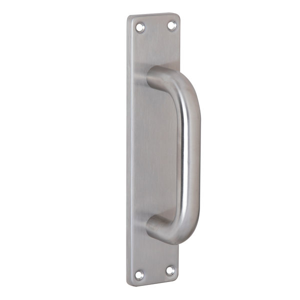 Door handle with rectangular stainless steel plate model 604