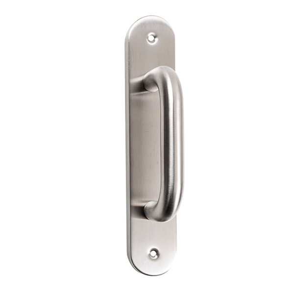 Door handle with oval stainless steel plate model 134 