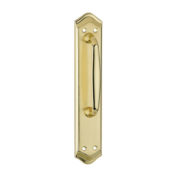 Handle with curved plate in satin gold finish model 884 