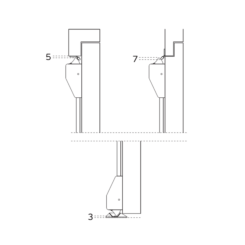 Cerradura antipánico de sobreponer JNF reversible inoxidable de dos puntos para puertas pasivas