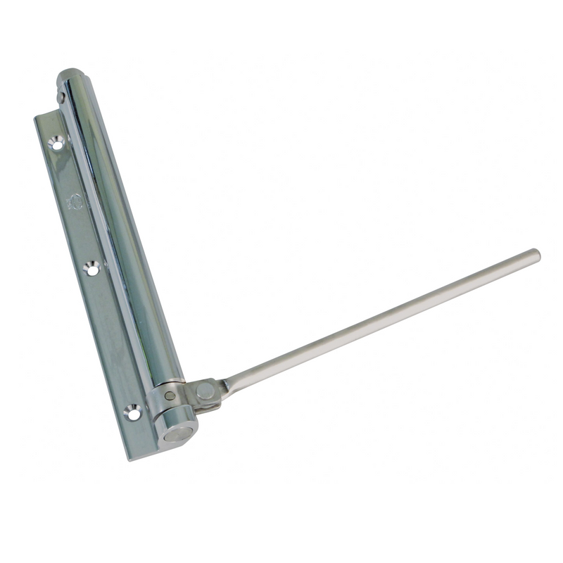 Brass spring arm in shiny chrome finish for 190x180 automatic door closer