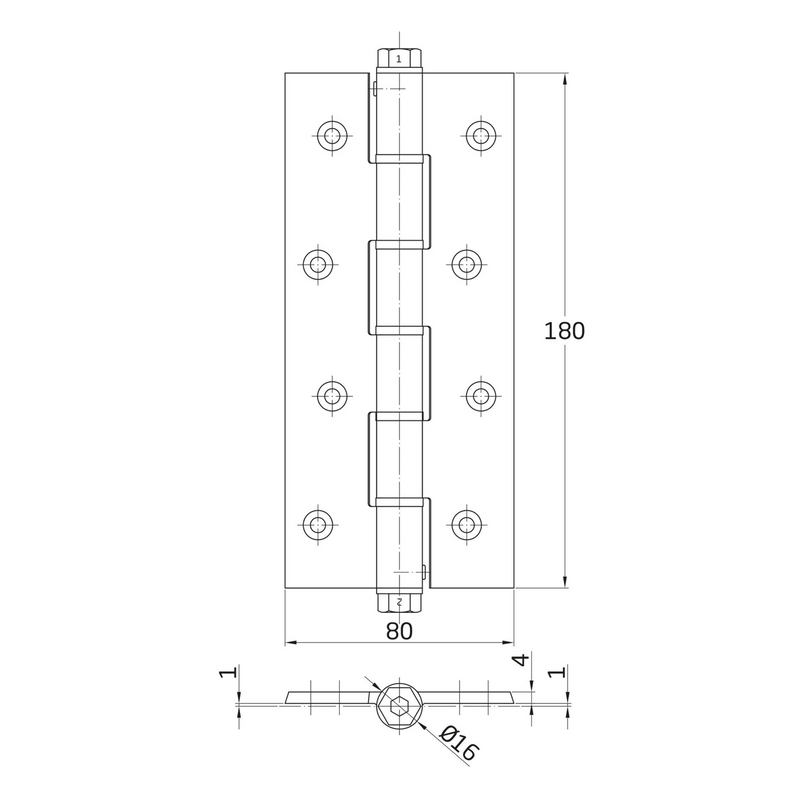 White single-action adjustable spring hinge with self-closing 