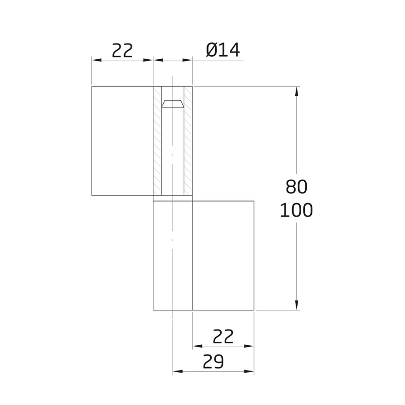 Parafuso de aço com lâmina de 80x58mm de largura para portas de metal