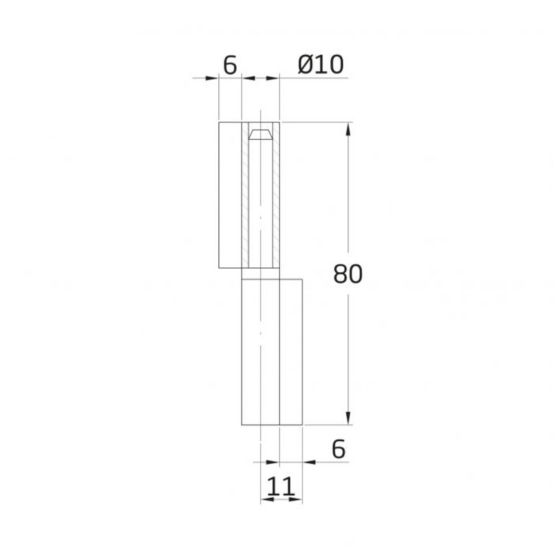 Parafuso de aço de lâmina estreita 80x22mm para portas de metal