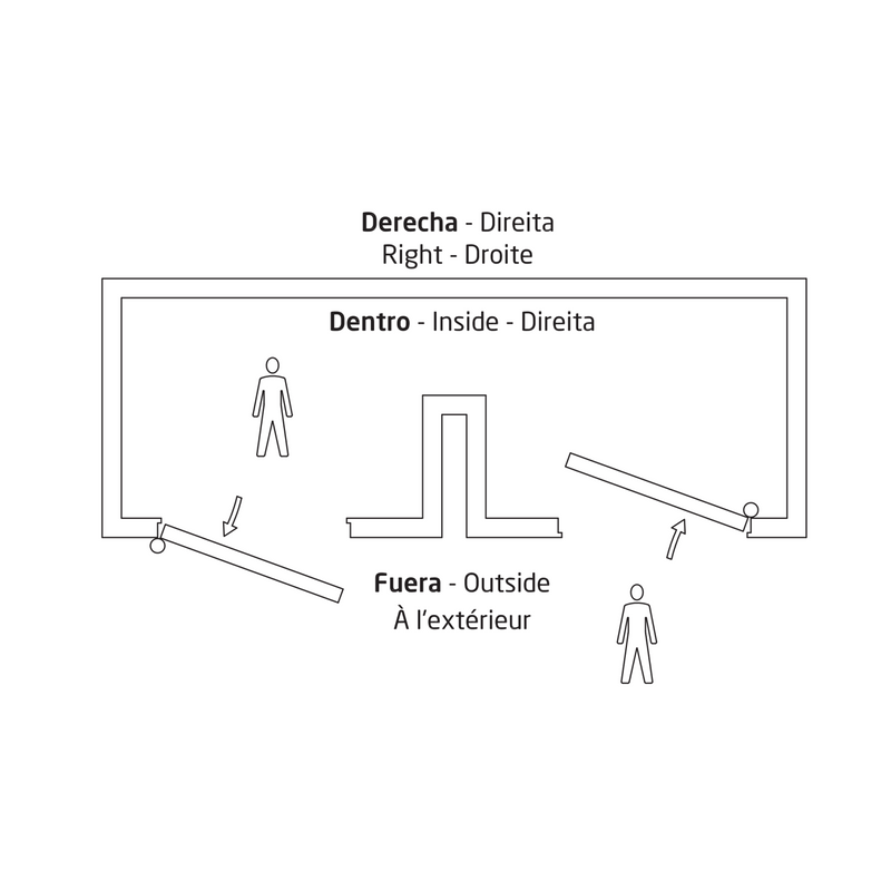 Dobradiça removível em aço inox borda quadrada sem acabamento 100x70mm