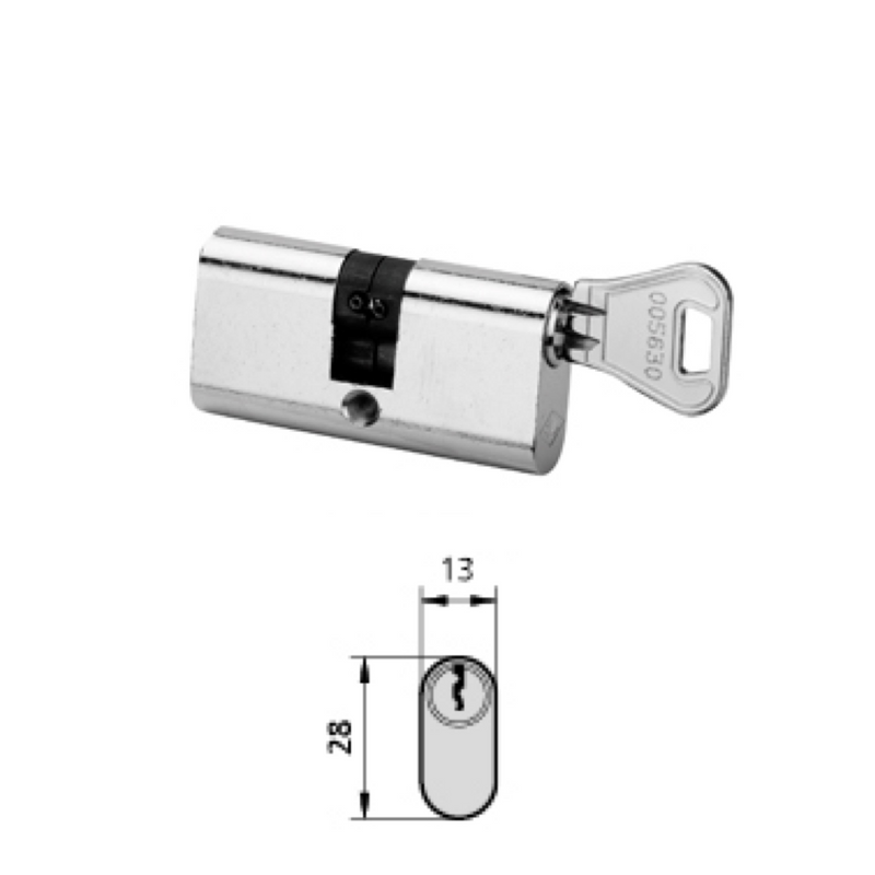 1963V CVL nickel-plated push-pull lock with oval cylinder