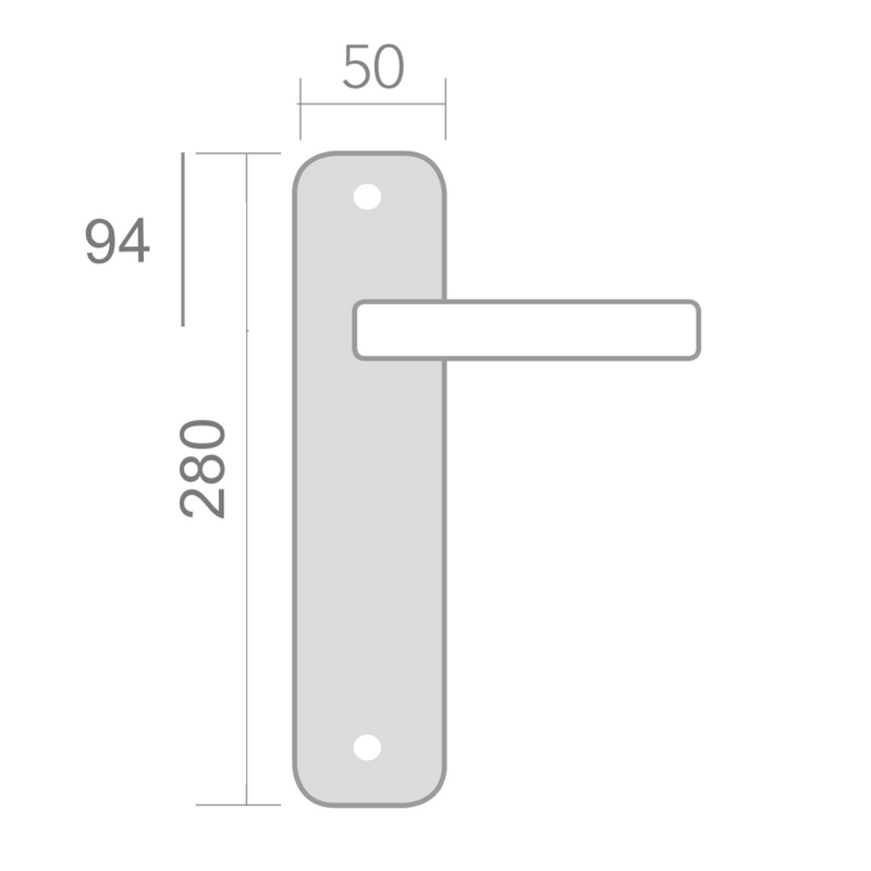 Cabo rústico EQ8300 com placa curva em acabamento dourado, 280mm de altura