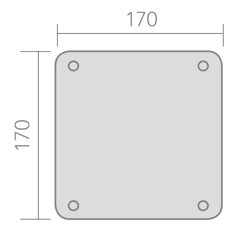 Medidas manilla con placa cuadrada modelo 603