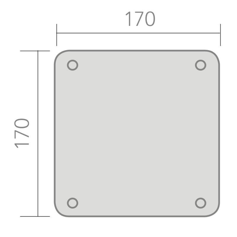 Puxador modelo '403' com placa quadrada de aço inox 170 para portas 