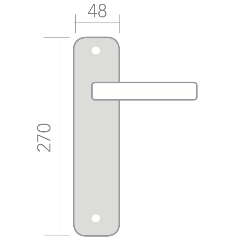 Medidas manilla con placa ovalada de latón para puertas modelo 2011