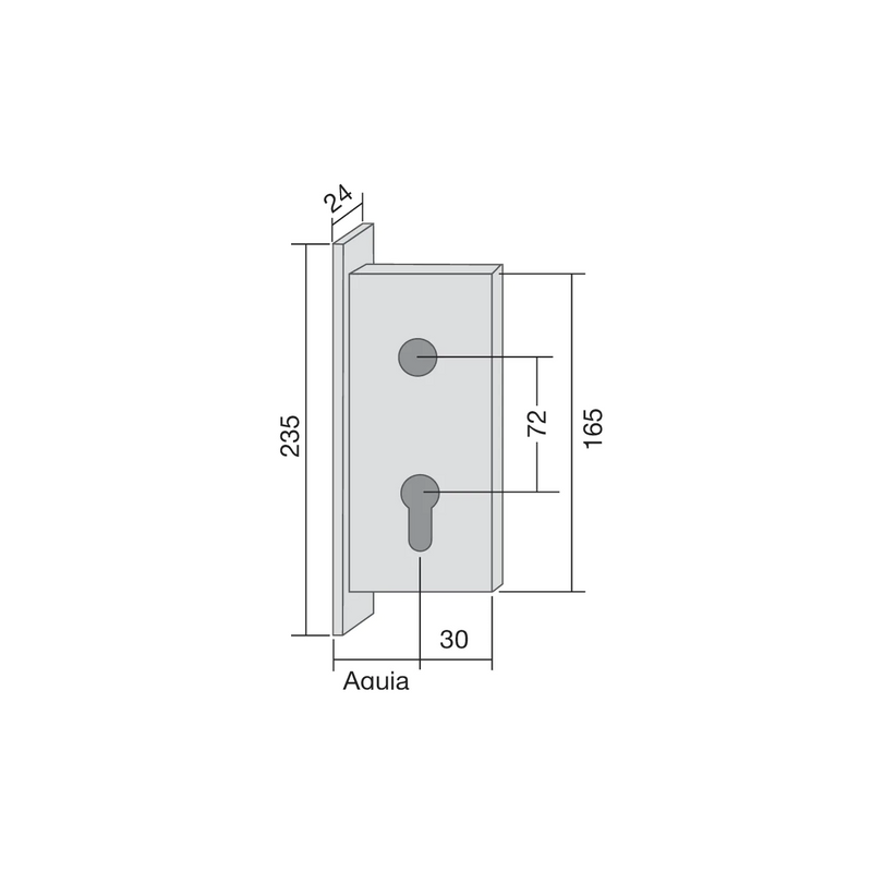 Cerradura Dorma modelo 281A canto redondo distancia cerradura 55mm frente de 24