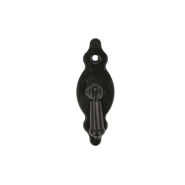 Tirador rústico negro vertical de placa con péndulo de 28x82mm para muebles