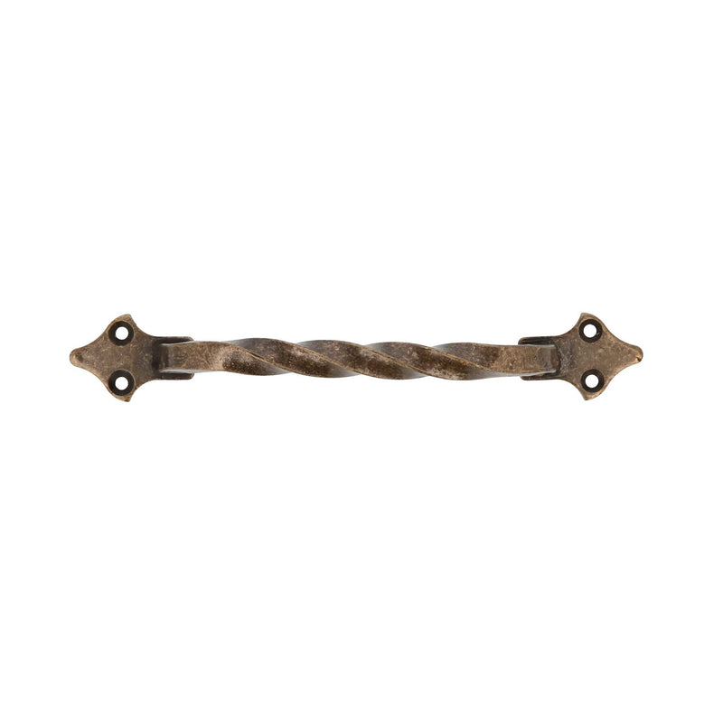 Rustic leather handle with 182 spiral steel centers for furniture