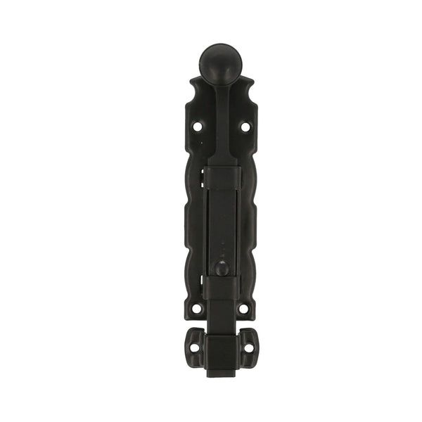 Pasador rústico de sobreponer 35mm de ancho en acabado negro para puertas