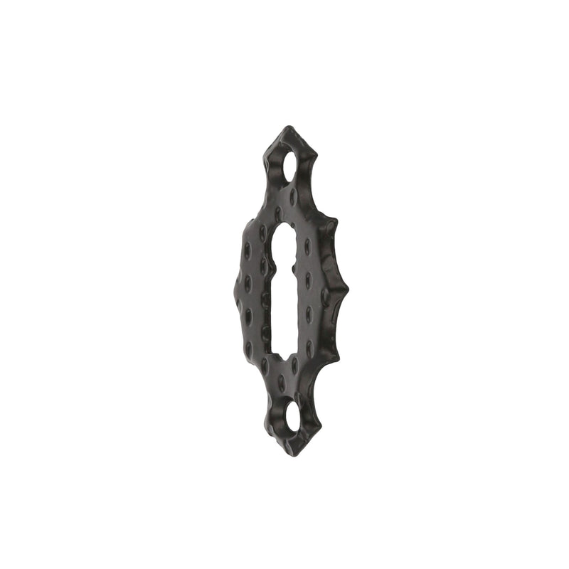 Bocallave vertical gótica punteada para llave gorja en acabado negro de 60x34mm