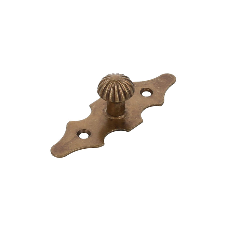 Handle with rustic style plate in 92x30mm leather finish