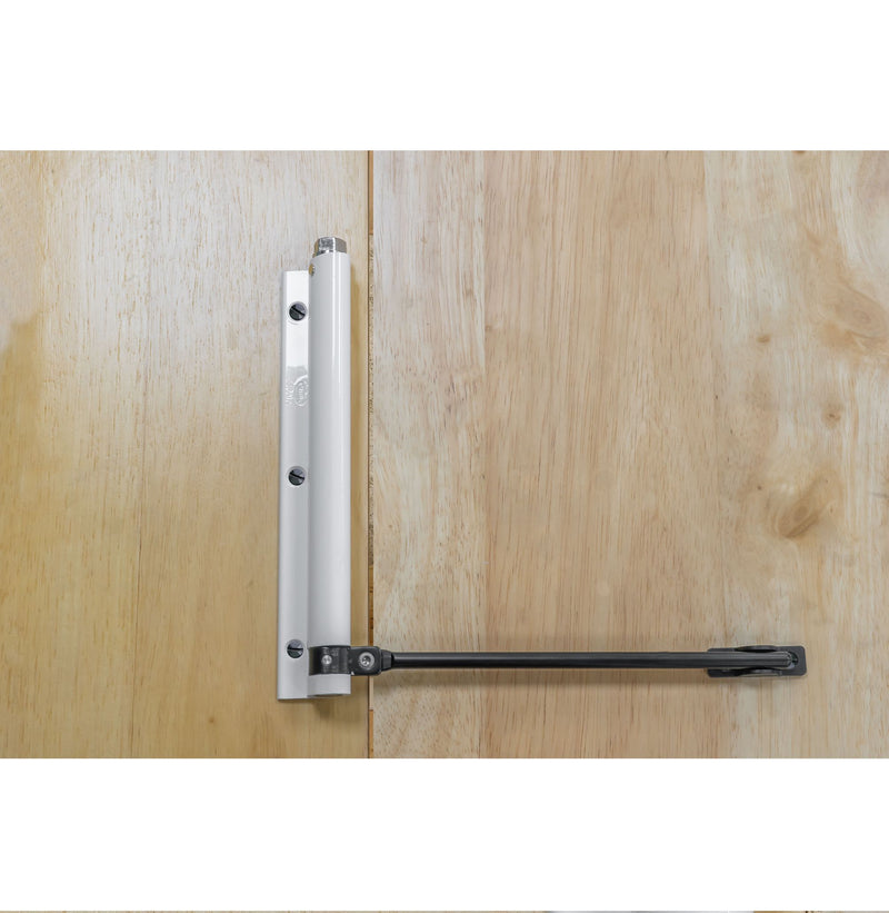 Aluminum spring arm in white finish for 190x180 automatic door closer