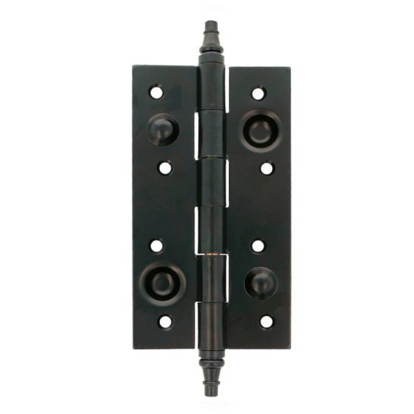 Bisagra especial de seguridad negra con remate canto recto para puerta blindada alto 150mm