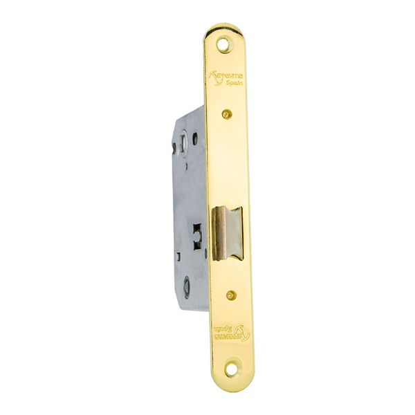 Off-center latch condemned to 70mm glossy gold finish round edge 