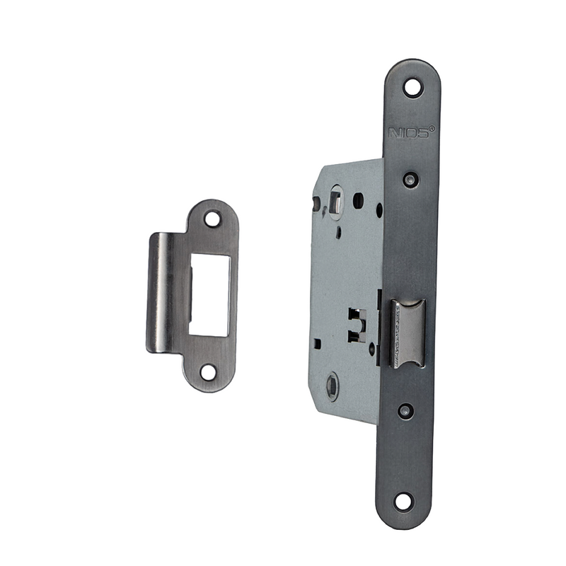 Off-center latch condemned to 70mm graphite finish round edge 