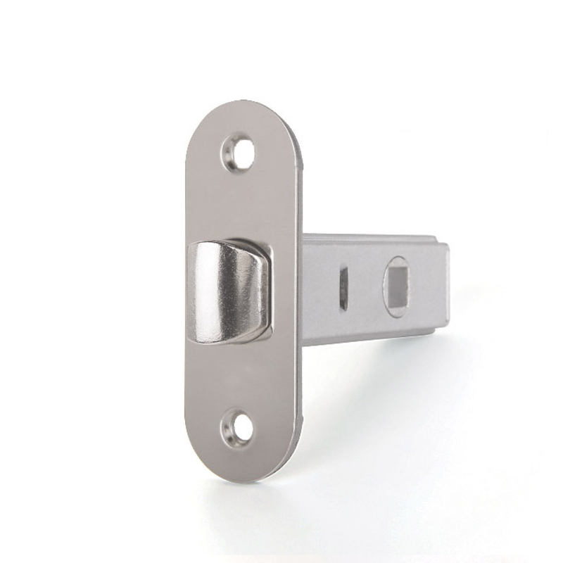 Round tubular latch in satin nickel finish, 70mm distance between axes 