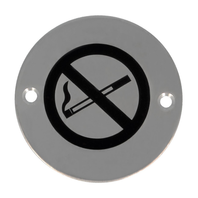 Placa señalización atornillar prohibido fumar en inoxidable ø75mm