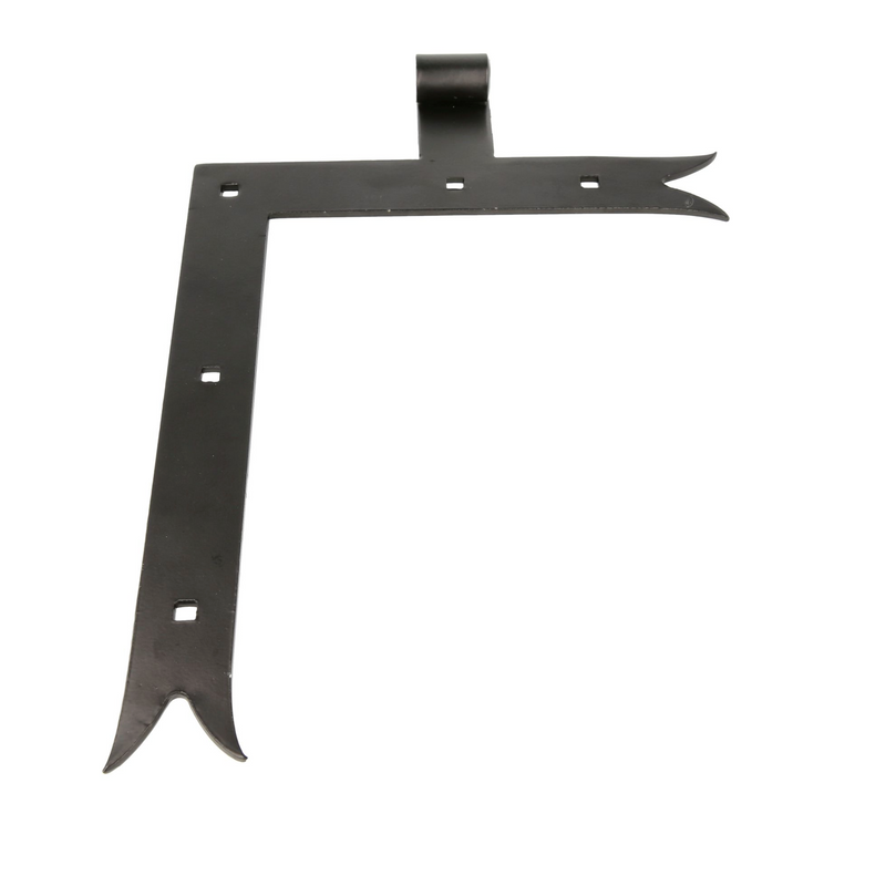 Black 400x240mm Gothic style square hinge for mounting with 14mm axis pin