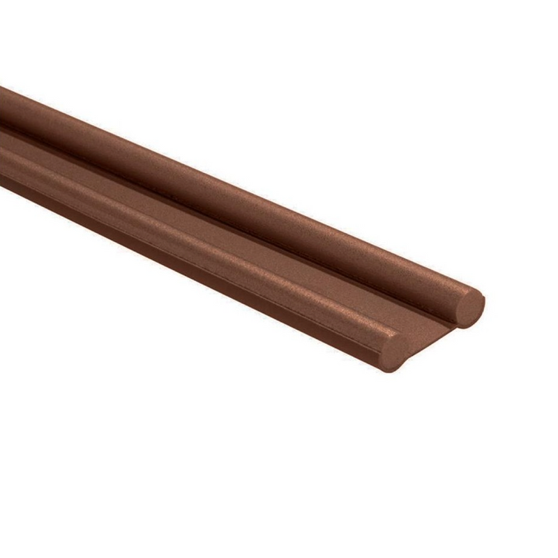Burlete marrón de doble rodillo flexible con recubrimiento de poliester para instalar deslizando