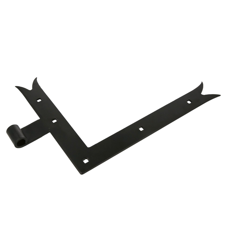 Black 400x240mm Gothic style square hinge for mounting with 14mm axis pin