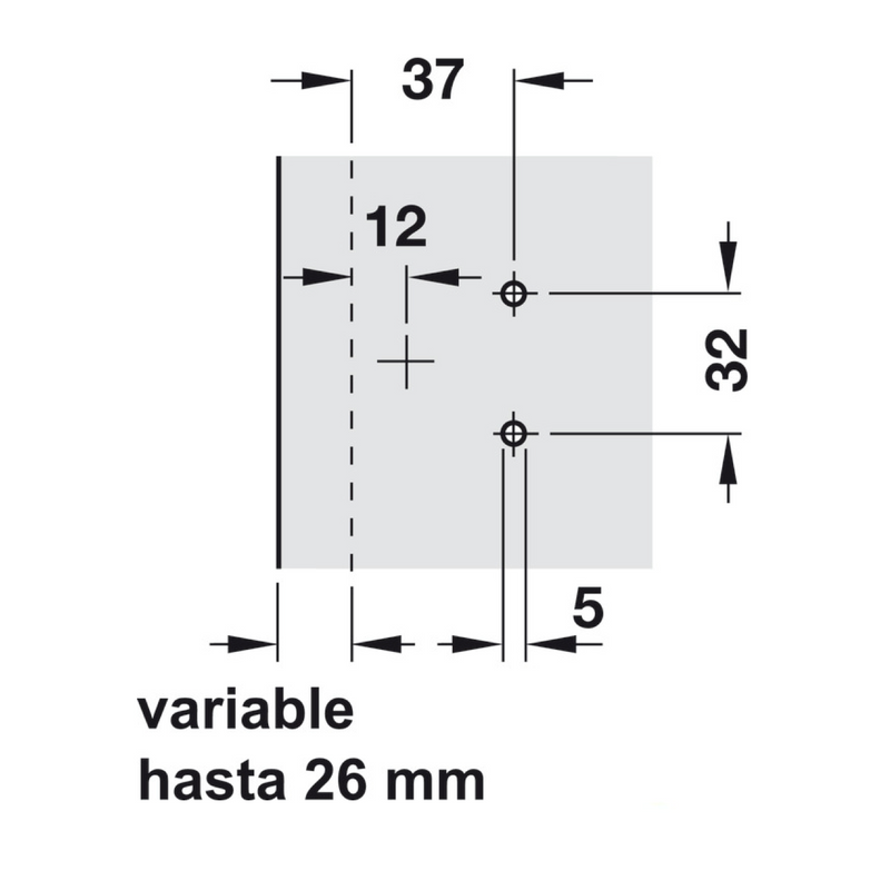 Dobradiça copo Häfele 35mm para abertura de porta embutida 205º