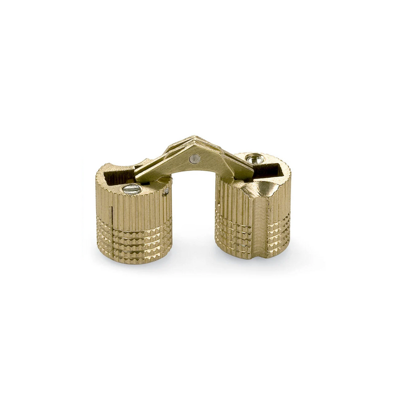 Hidden round golden brass hinge Ø10X24mm for doors and folding lids