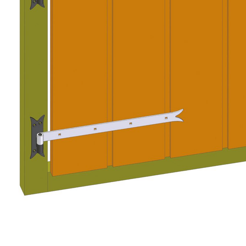 Pernio de atornillar de 14mm con placa gótica negra de 170x50 para gozne