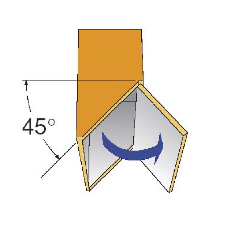 35mm straight cup hinge 45º closed inclination with clip base