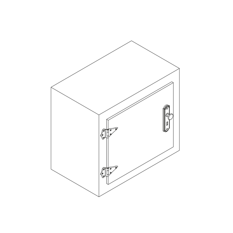 80x46mm refrigerator-type door exterior hinge in nickel-plated steel for cabinets