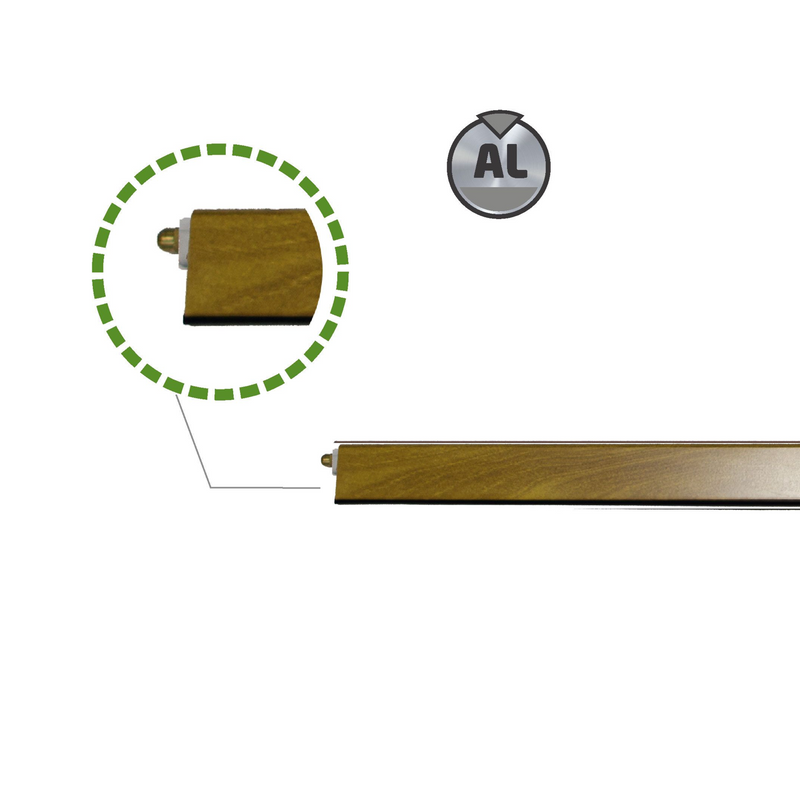 Automatic weatherstrip in Sapelly screw-on aluminum with rubber closure 1m