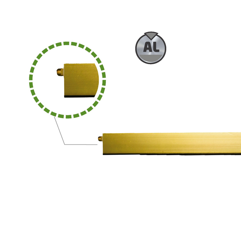 Fita de calafetar automática em alumínio dourado com fecho de borracha 820mm