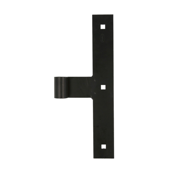 Black straight edge hinge for central axis of the T-shaped door for Ø14mm hinges