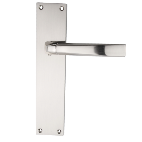 Zamak handle with rectangular plate in two-tone finish for '320' model doors 