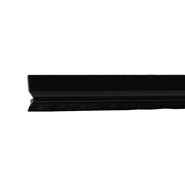 Burlete adhesivo plateado de sobreponer en negro de 820mm con cepillo