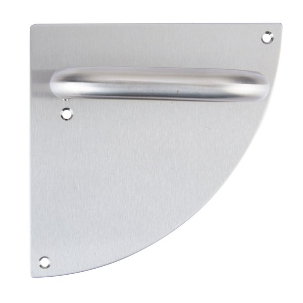 Stainless steel model '4002' handle with Semicircular Plate for doors 