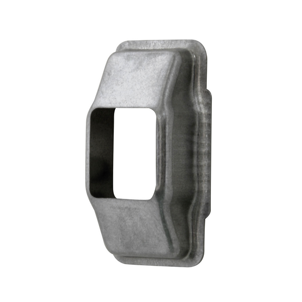Carcasa de aluminio plateado para guía con rodillos para cinta de persiana