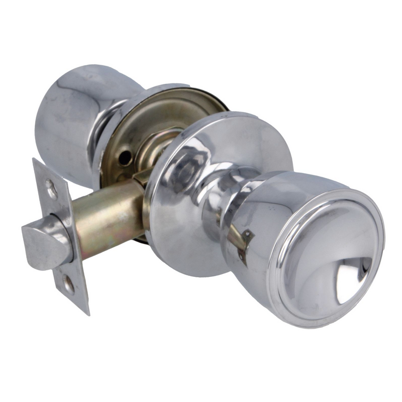 Brass tulip-type rotary knob with polished chrome finish mechanism, handle included