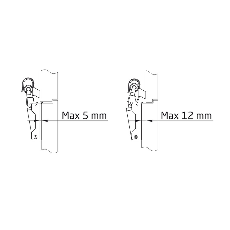 Hydraulic damper retainer for white door closure for maximum weight of 40kg