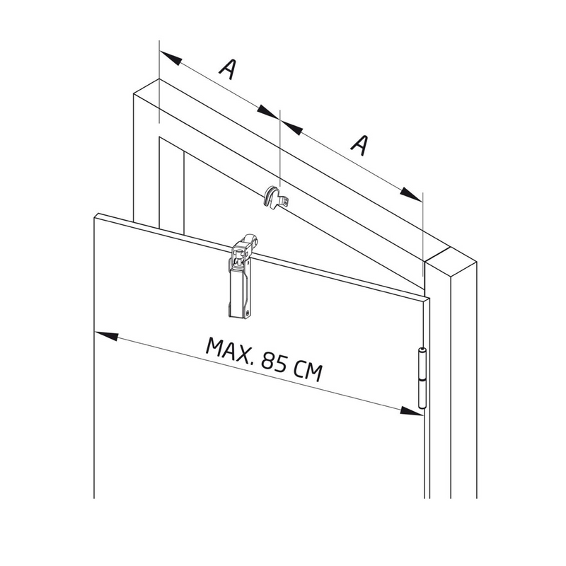 Hydraulic damper retainer for white door closure for maximum weight of 40kg