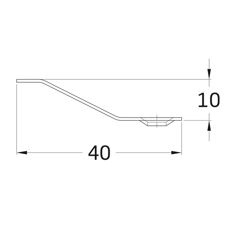 Stainless steel flashing on 820x40mm screw-in step for floor