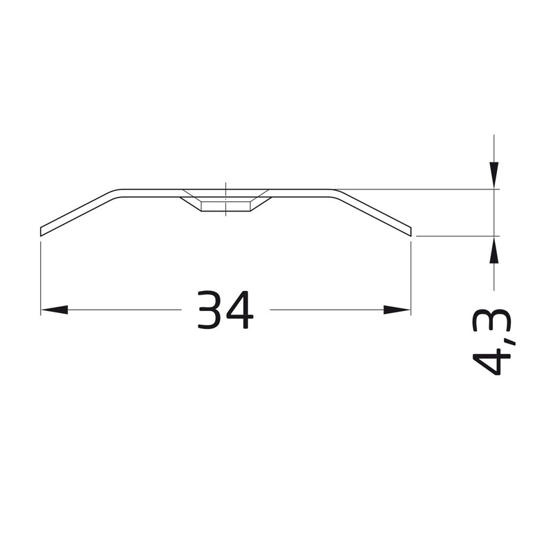 Tapajuntas de acero inoxidable liso de atornillar de 720x34mm para suelo