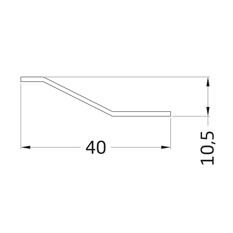 Tapajuntas de aluminio en color oro de escalón adhesivo de 985x40mm para suelos